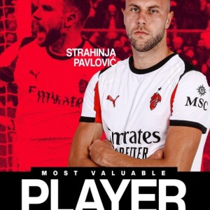 攻防俱佳！AC米兰官方：帕夫洛维奇当选本轮意甲队内最佳球员